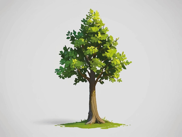 Vettore un disegno di un albero con la parola " albero " sopra