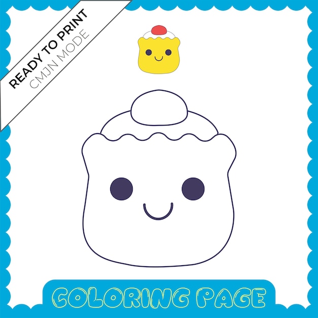 Un disegno di un cupcake con sopra la scritta "ready to print".