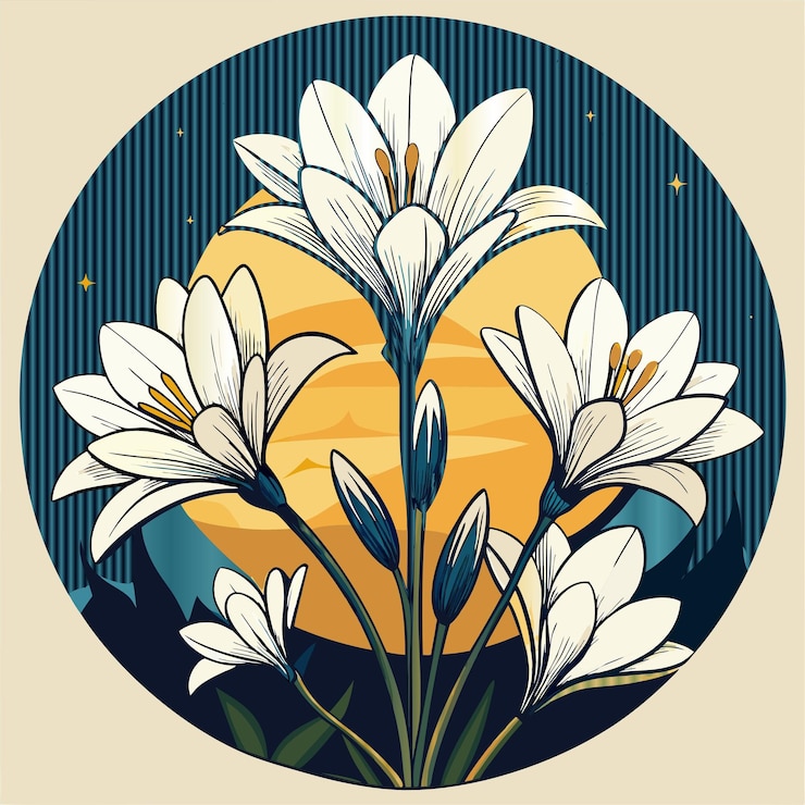 Vettore un disegno di un fiore giallo con le parole " lily " su di esso