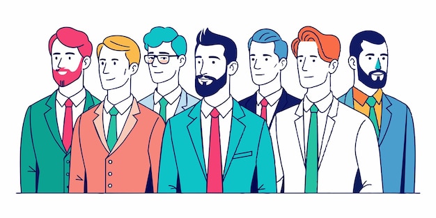 un disegno di un gruppo di persone con colori diversi