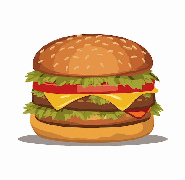 Un disegno di un hamburger con un'immagine di un hamburgo su di esso
