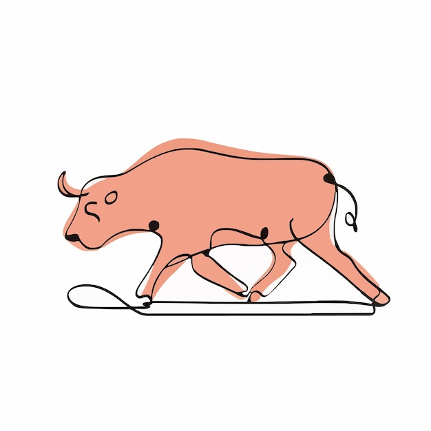 un disegno di un maiale con una mucca su di esso