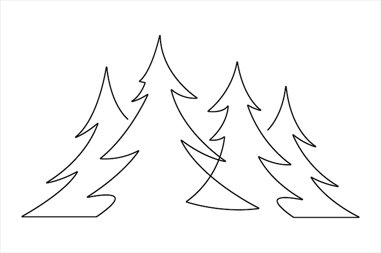 Vettore un disegno di un pino che ha le parole pino su di esso