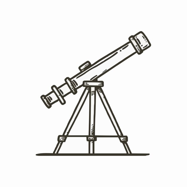 un disegno di un telescopio con un contorno nero