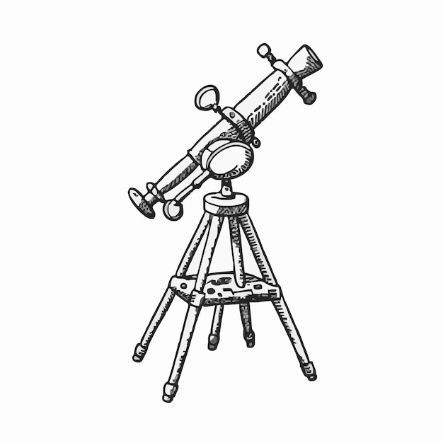 un disegno di un telescopio con un disegno d'un telescopio