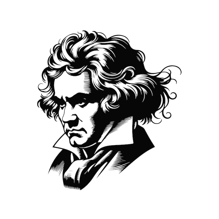 Vettore un disegno di un uomo con i capelli lunghi e un taglio di capelli lungo