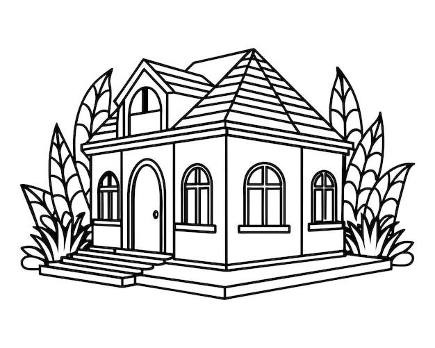un disegno di una casa con una foto di una casa e le parole "la casa" su di essa