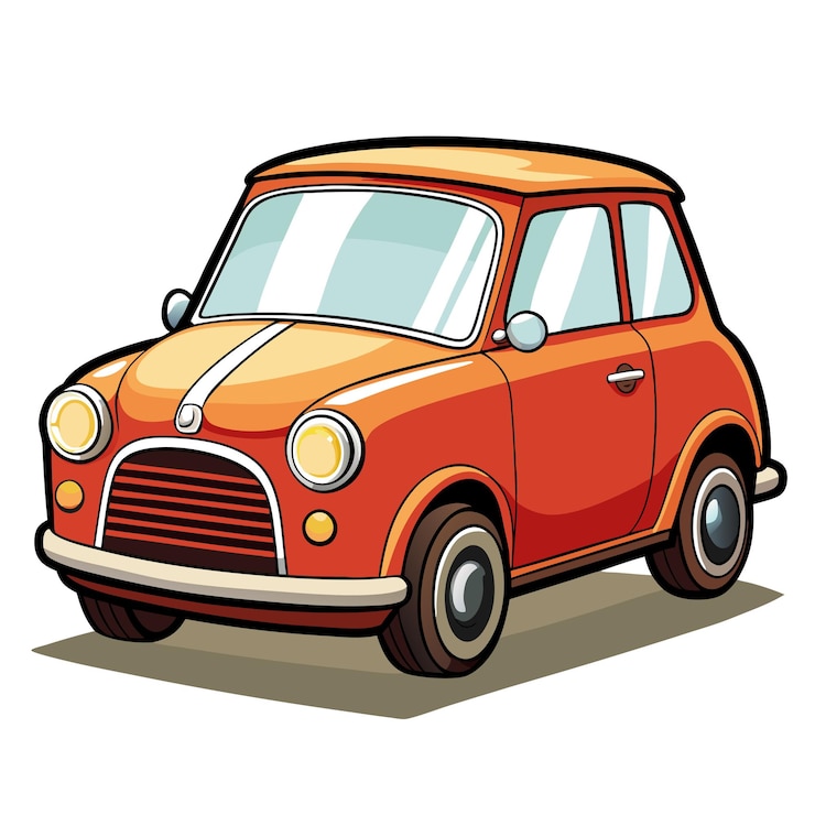 Vettore un disegno di una macchina con la parola auto su di essa