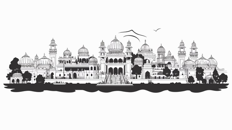 Vettore un disegno di una moschea da parte di una persona