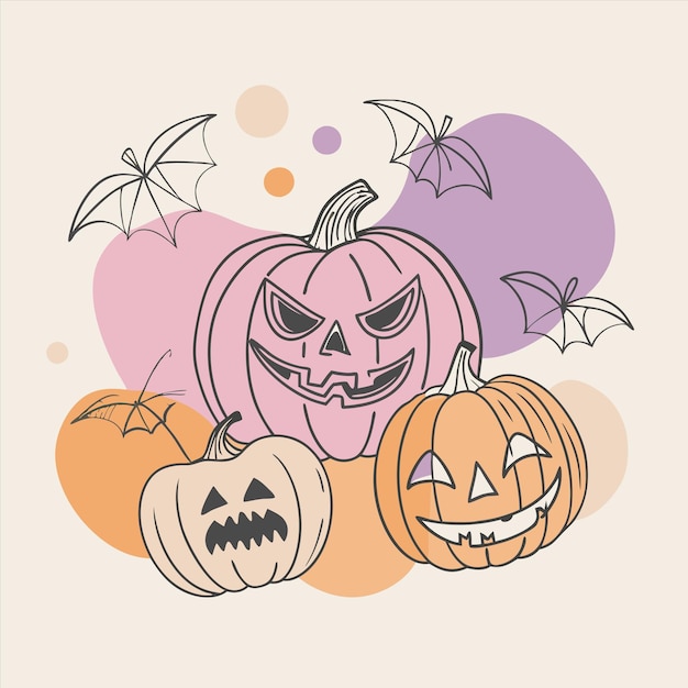 un disegno di una zucca con una faccia che dice zucche