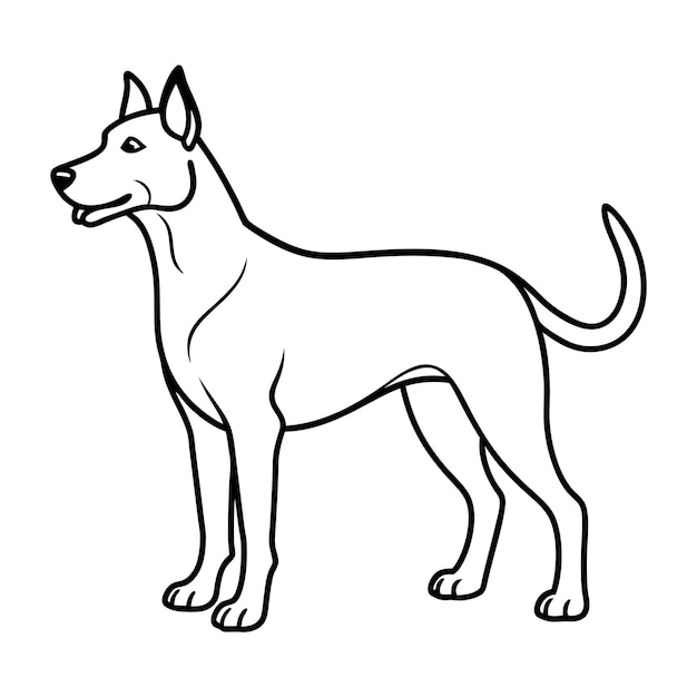 Un disegno illustrativo vettoriale del contorno del cane
