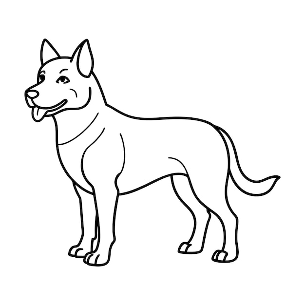 Un disegno illustrativo vettoriale del contorno del cane