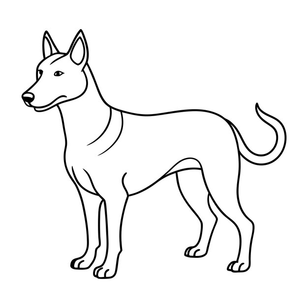 Un disegno illustrativo vettoriale del contorno del cane
