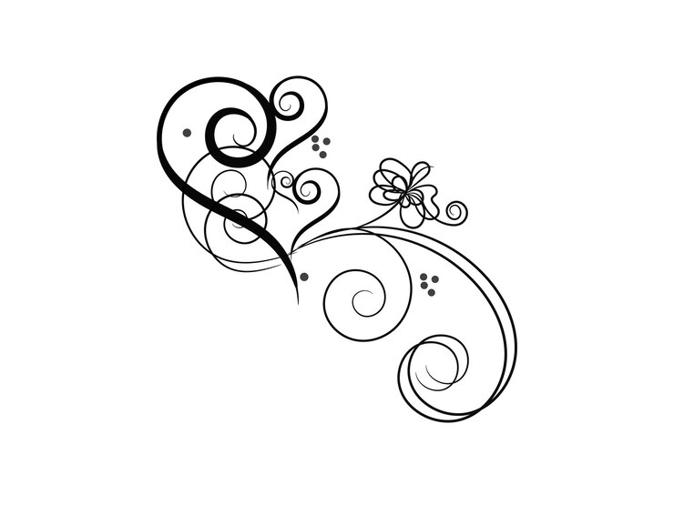 Vettore un disegno in bianco e nero di un fiore e di una farfalla