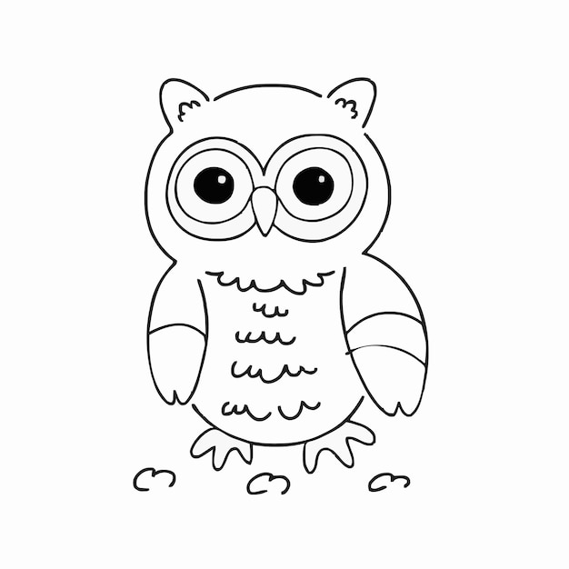 un disegno in bianco e nero di un gufo con una coda lunga