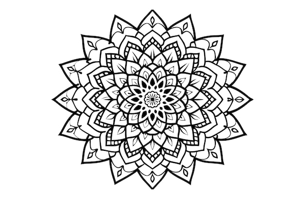 un disegno in bianco e nero di un mandala con le lettere l su di esso