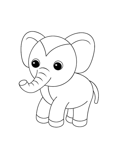 un disegno in bianco e nero di un piccolo elefante con una lunga zanna