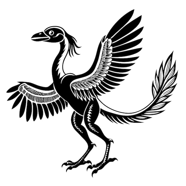 un disegno in bianco e nero di un uccello con una coda che dice una citazione su di esso