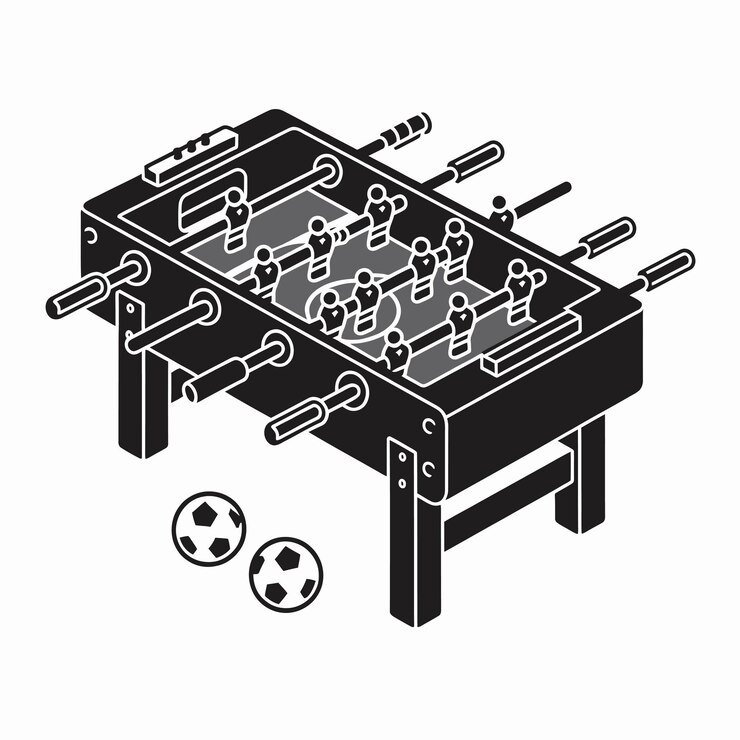 Vettore un disegno in bianco e nero di una palla da calcio e la parola de su di essa