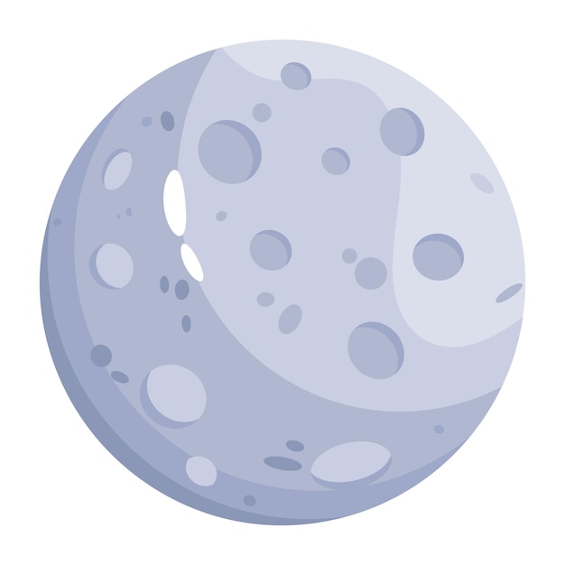 Un disegno vettoriale piatto della luna