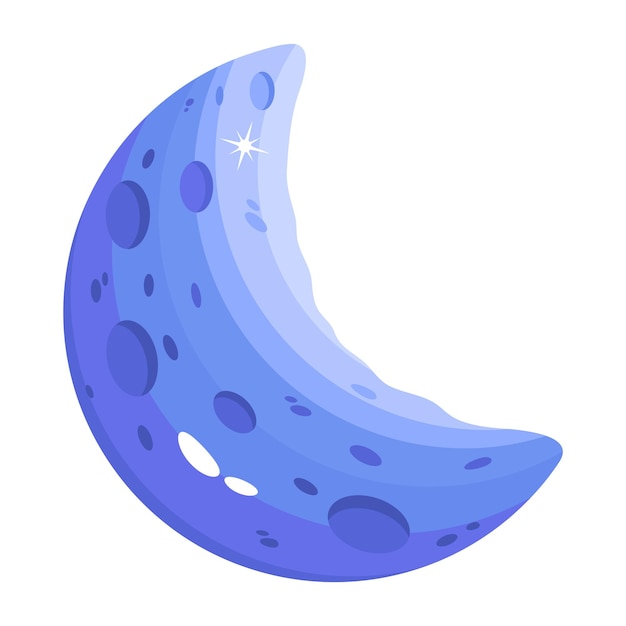 Un disegno vettoriale piatto della luna