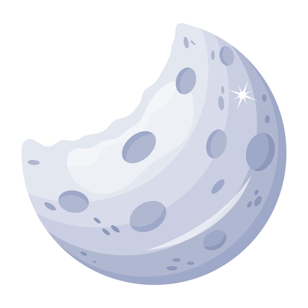 Un disegno vettoriale piatto della luna