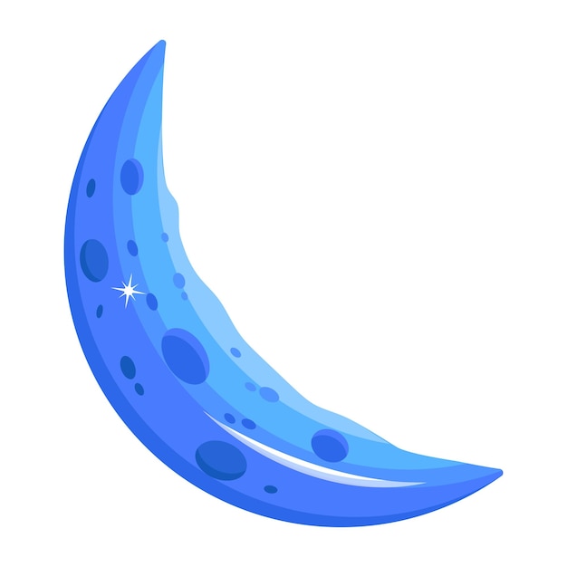 Un disegno vettoriale piatto della luna