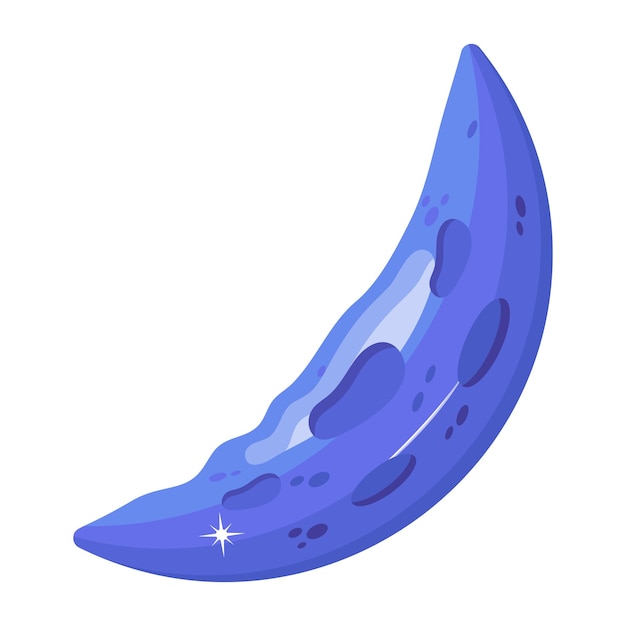 Un disegno vettoriale piatto della luna