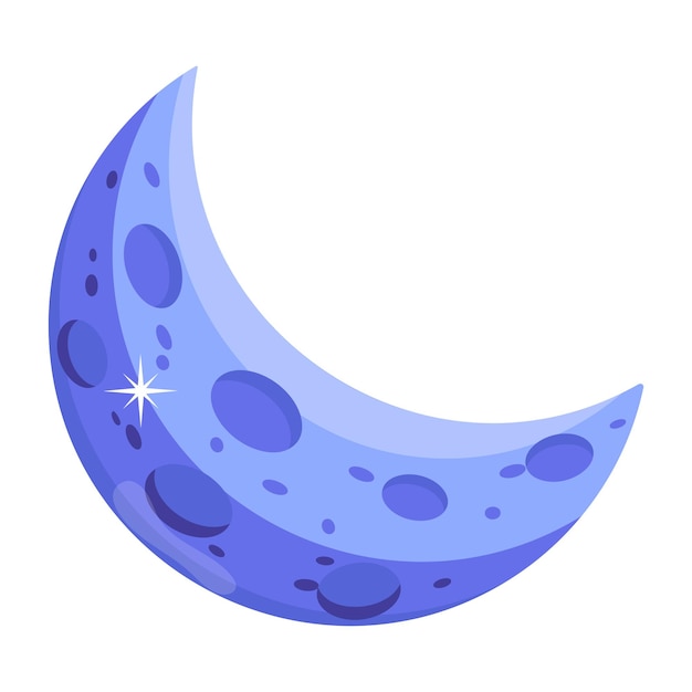 Un disegno vettoriale piatto della luna