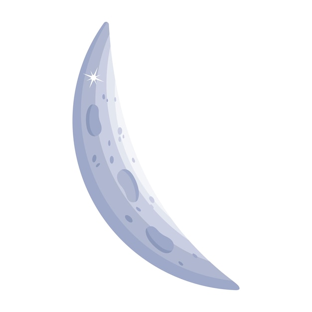 Un disegno vettoriale piatto della luna