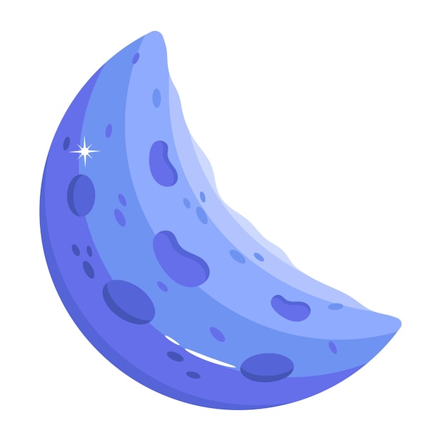 Un disegno vettoriale piatto della luna
