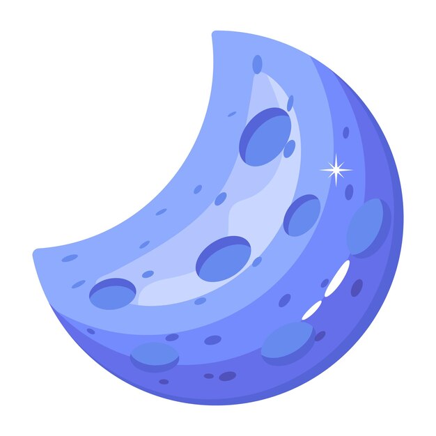 Un disegno vettoriale piatto della luna