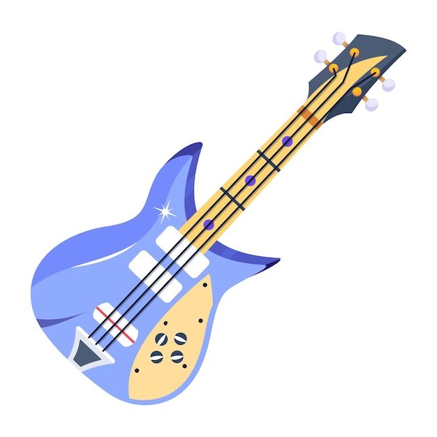 Un disegno vettoriale piatto di chitarra