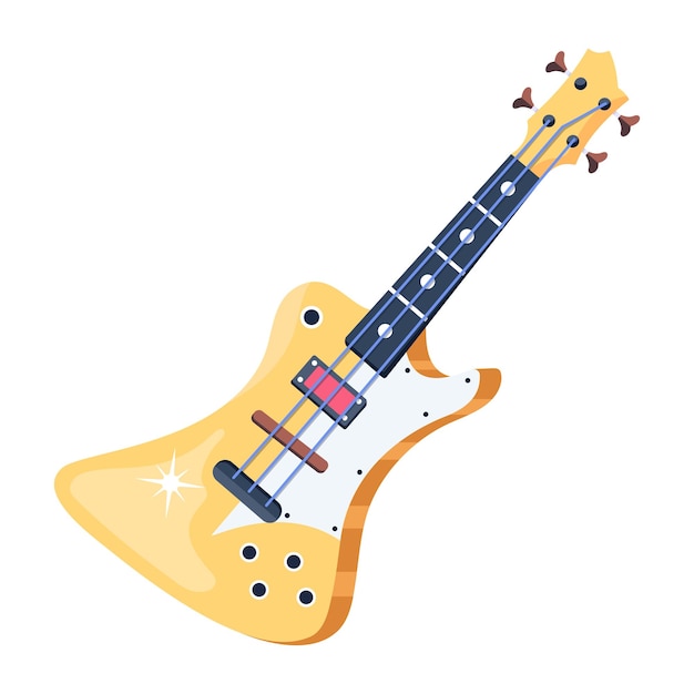 Un disegno vettoriale piatto di chitarra