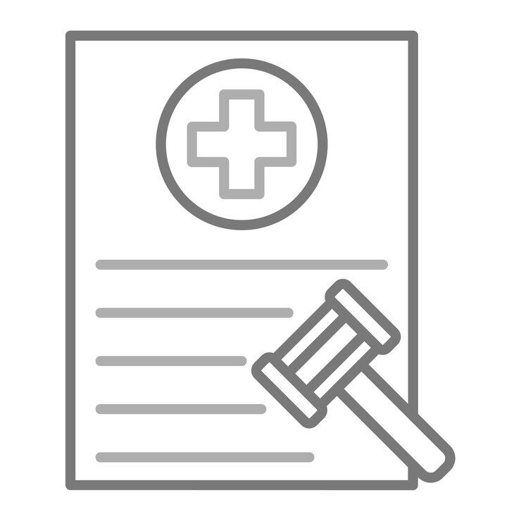 Vettore un documento medico con uno stetoscopio medico