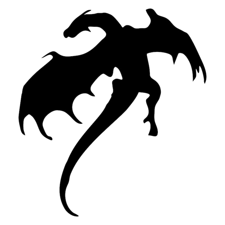 Vettore un drago nero con una faccia nera e uno sfondo bianco