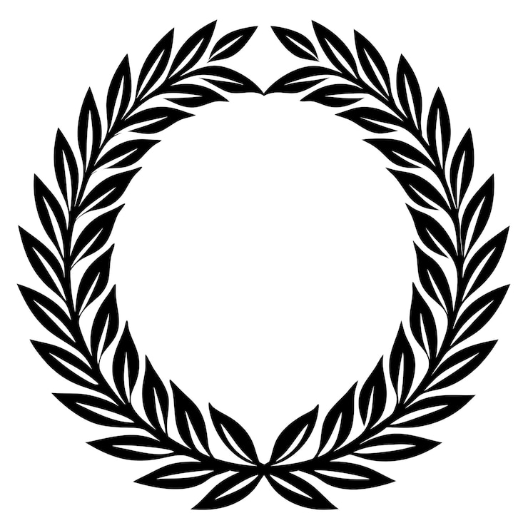 Vettore un emblema rotondo con una ghirlanda che dice ghirlanda su di esso