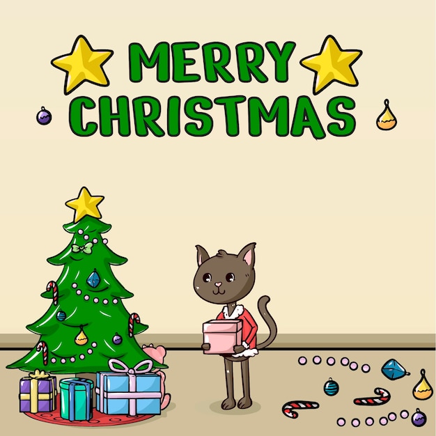 Un Gatito celebrando il natale