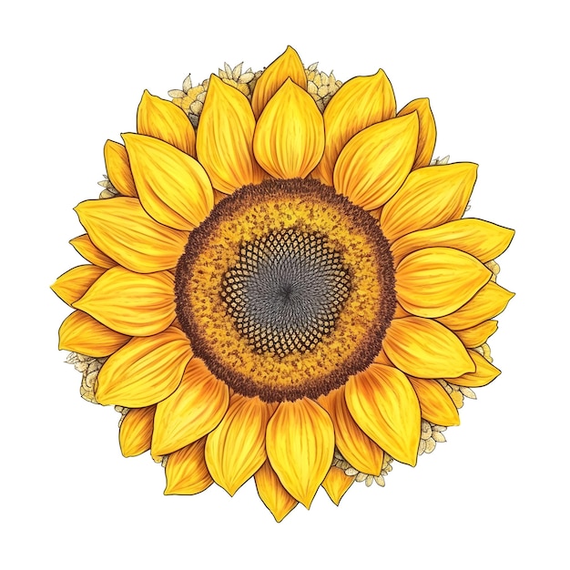 Un girasole con un centro giallo.