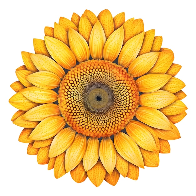 Un girasole con un centro giallo