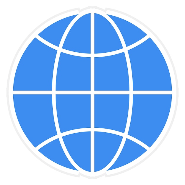 un globo blu con un bordo blu e un cerchio blu con uno sfondo bianco
