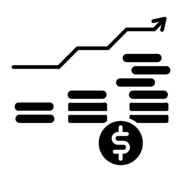 un grafico con un grafico che dice dollaro su di esso