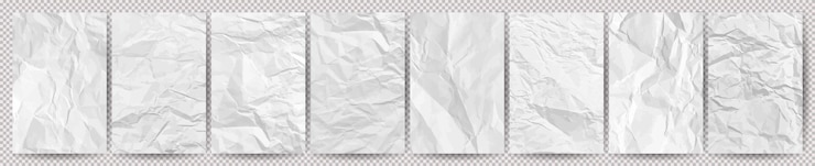 Vettore un grande set di carte bianche e pulite arrugginite.