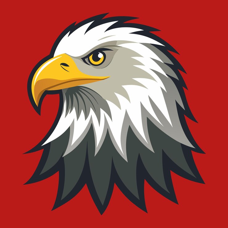Un grande singolo accurato Eagle vettoriale stile di silhouette artistiche con sfondo accurato