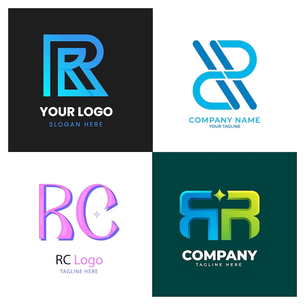 un gruppo di loghi per un'azienda che dice il tuo logo
