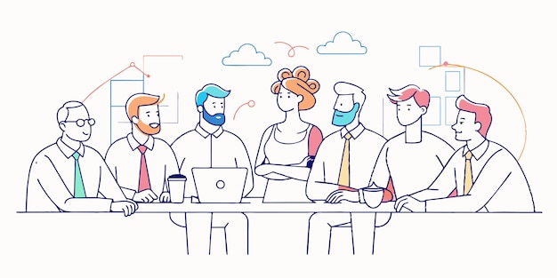 un gruppo di persone sedute a un tavolo con la parola im che ci sta lavorando