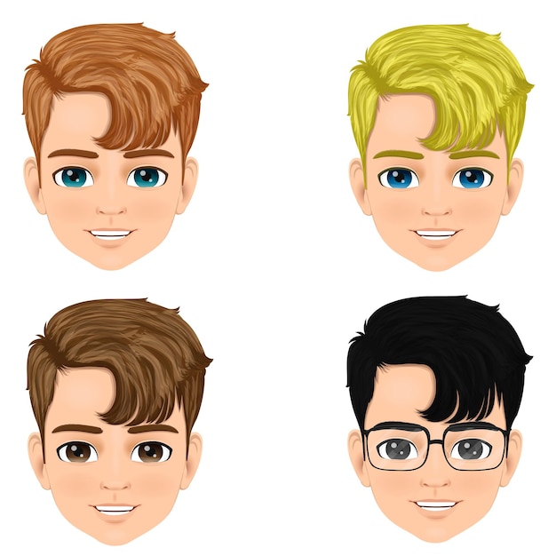 un gruppo di ragazzini con capelli di colori diversi