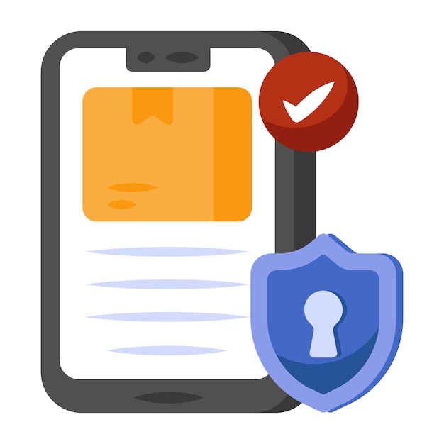 Un'icona di design perfetta per la sicurezza mobile dei pacchi