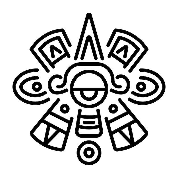 Un'icona di linea del simbolo azteco del quetzalcoatl