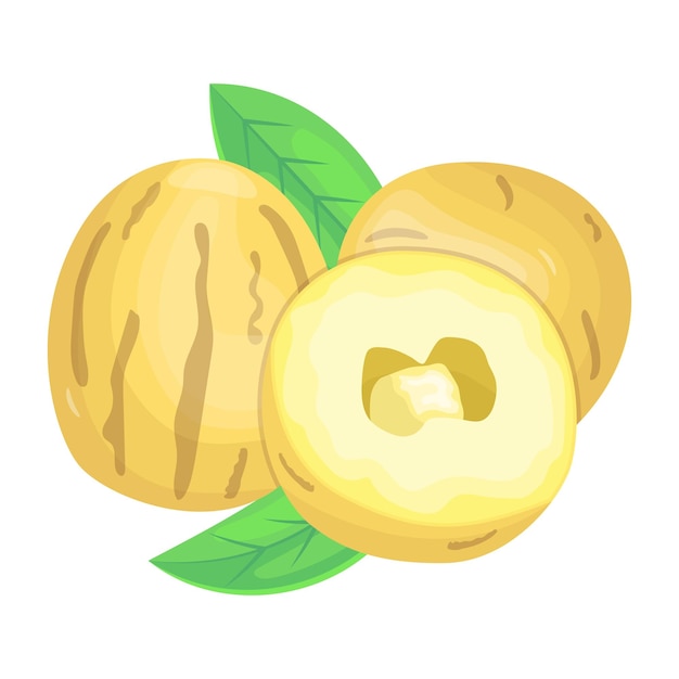 Un'icona di melone melata in stile isometrico
